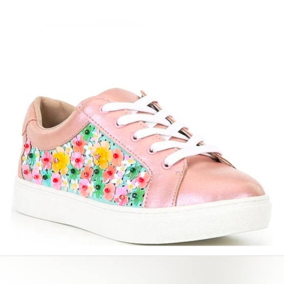 Betsey Johnson Other - 💕🔹️Betsey Johnson 🔹️Girls' Romy Floral Sequin Sneakers (Youth)